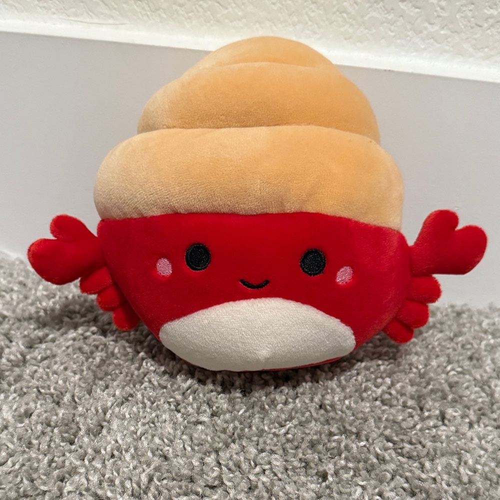 Squishmallows Red and Tan Plush Crab